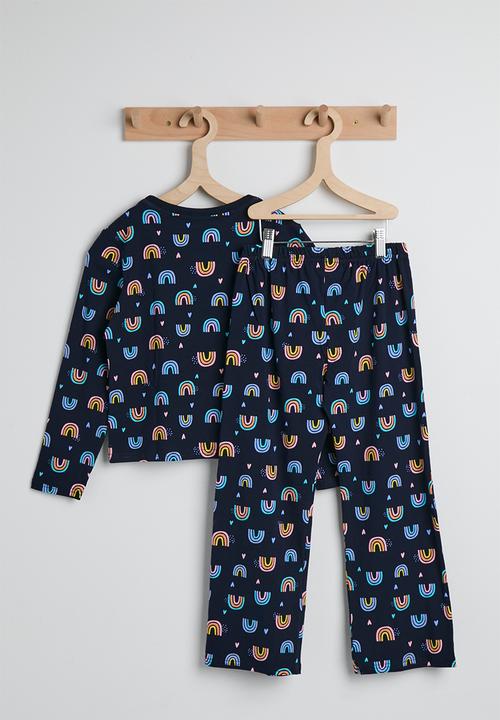Pop Candy - Rainbow aop pj set - midnight blue
