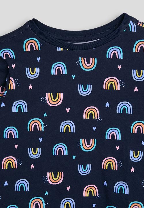Pop Candy - Rainbow aop pj set - midnight blue