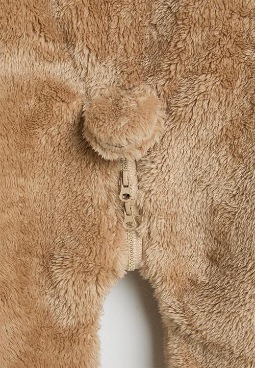 Pop Candy - Fleece bear romper - brown