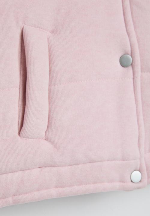 Pop Candy - Corded fabric padded vest - soft pink