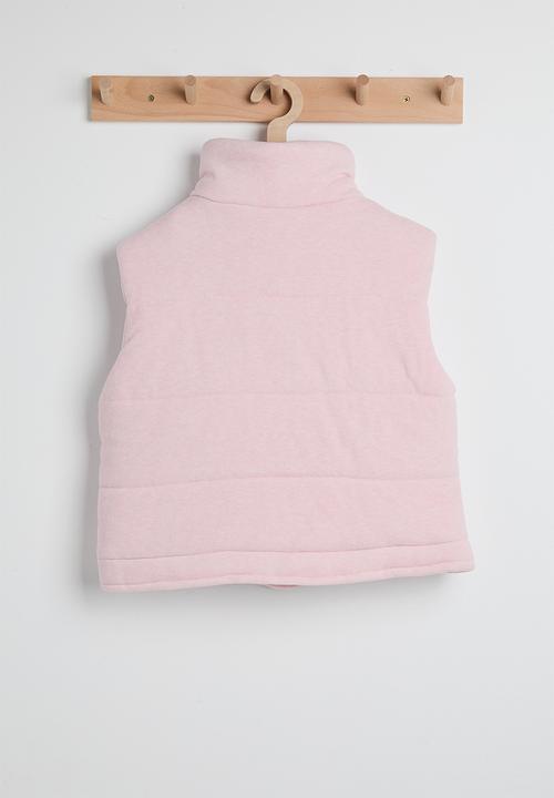 Pop Candy - Corded fabric padded vest - soft pink