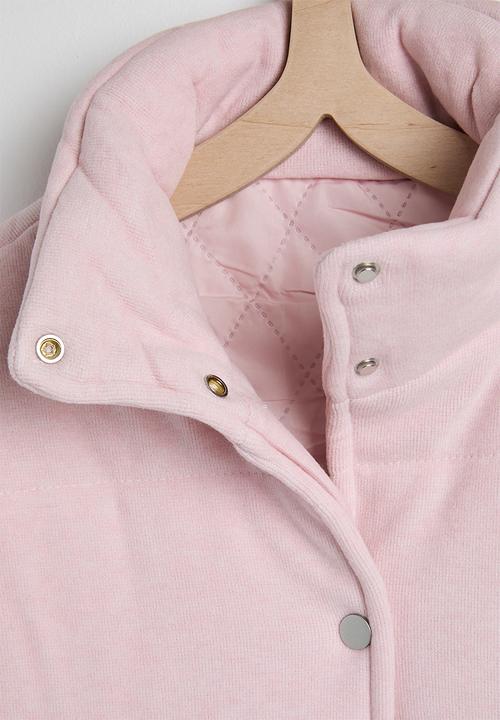 Pop Candy - Corded fabric padded vest - soft pink