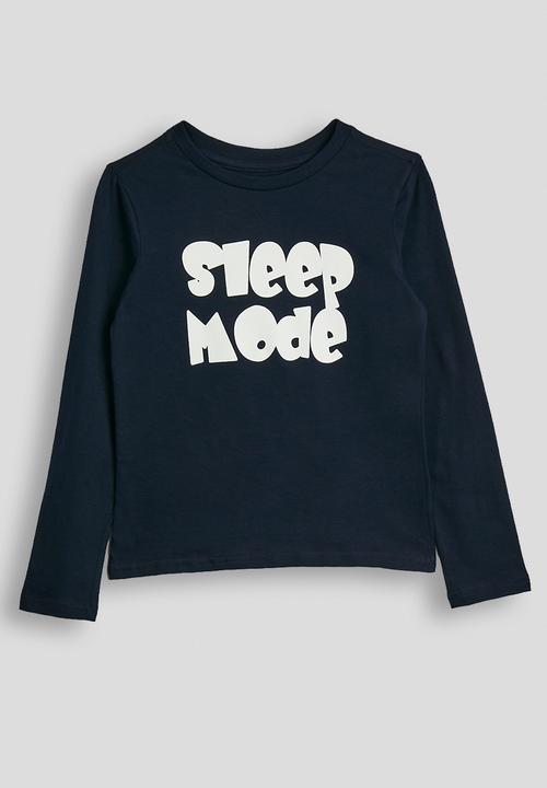 Pop Candy - Tee & flannel pants pj set - navy