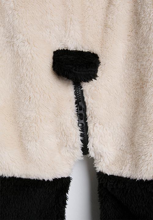 Pop Candy - Fleece panda romper - black / white