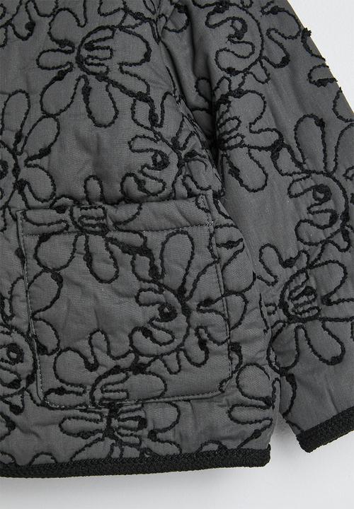 Pop Candy - Embroidered quilted jacket - dark grey