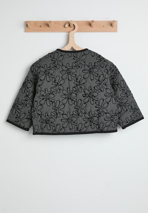 Pop Candy - Embroidered quilted jacket - dark grey