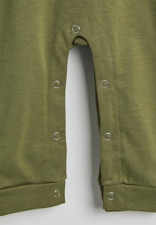 Pop Candy - Henley-style romper - army green