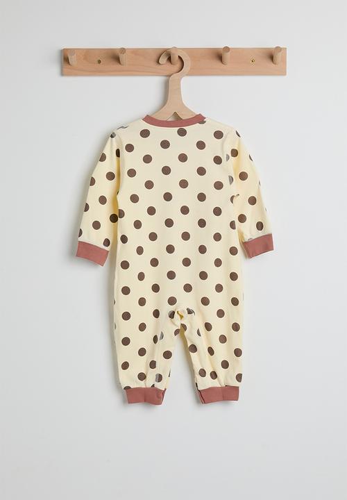 Pop Candy - Polka dot printed romper - cream/brown