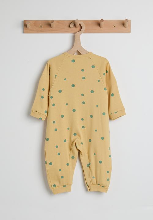 Pop Candy - Ribbed spot aop romper - naples yellow