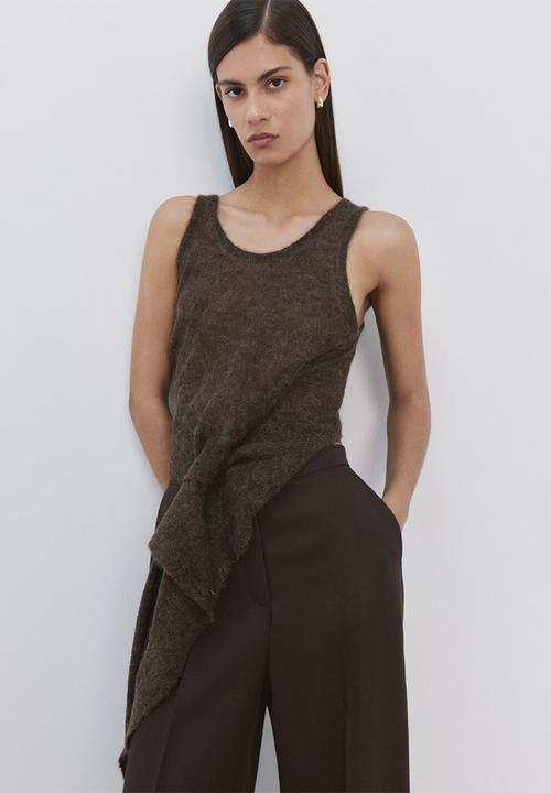 MANGO - Trousers fluid - dark brown