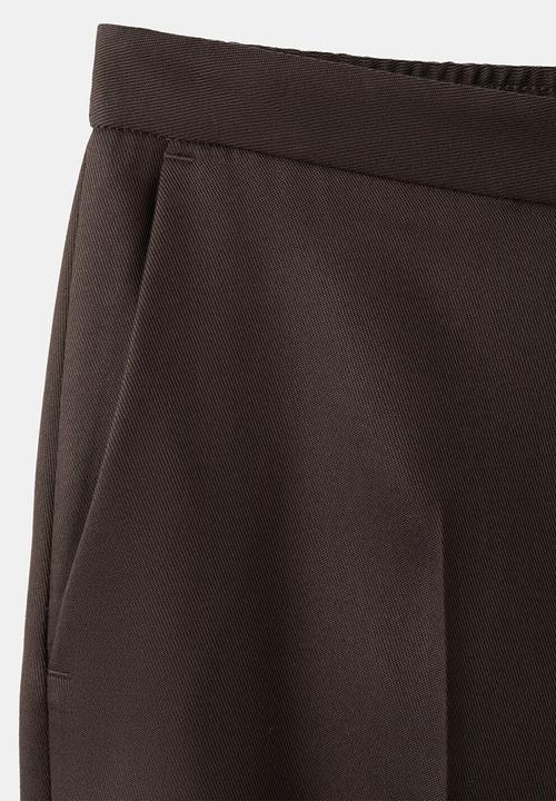MANGO - Trousers fluid - dark brown