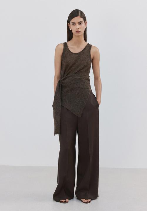 MANGO - Trousers fluid - dark brown