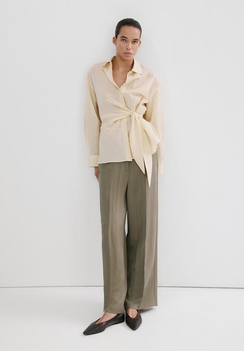 MANGO - Trousers fluid - khaki