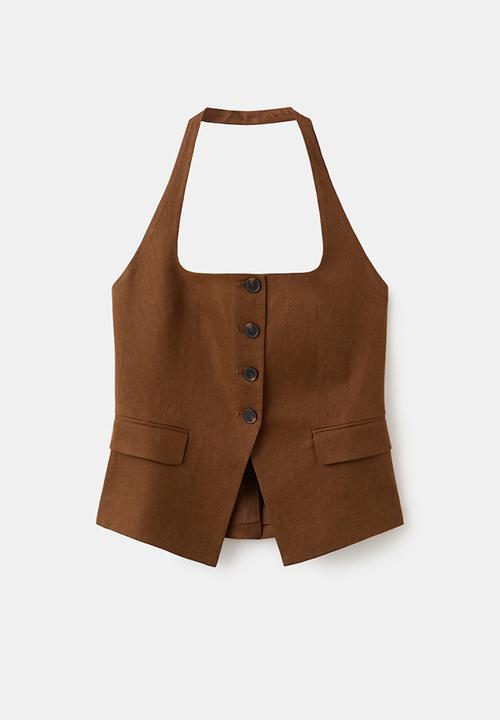 MANGO - Plus vest boreli - brown