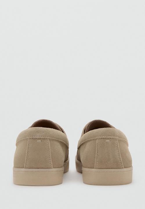 MANGO - Easy naut leather lace-up - sand