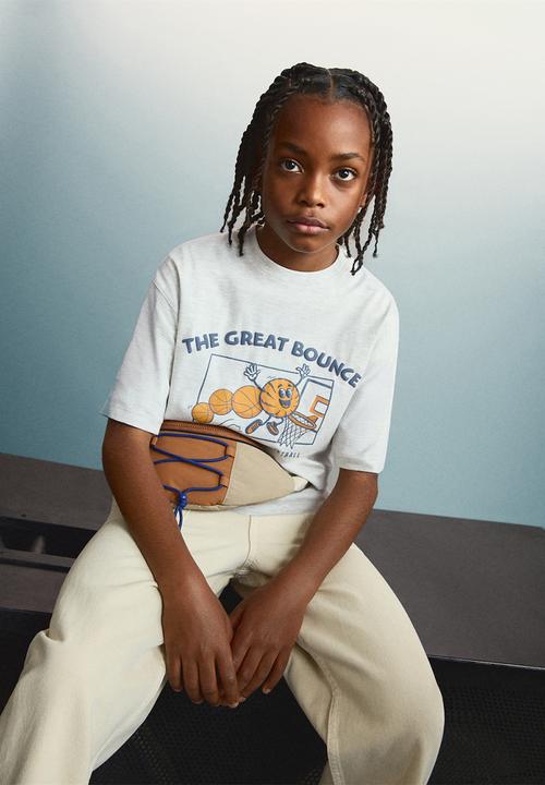 MANGO - T-Shirt FUNPLUS - Light Heather Grey