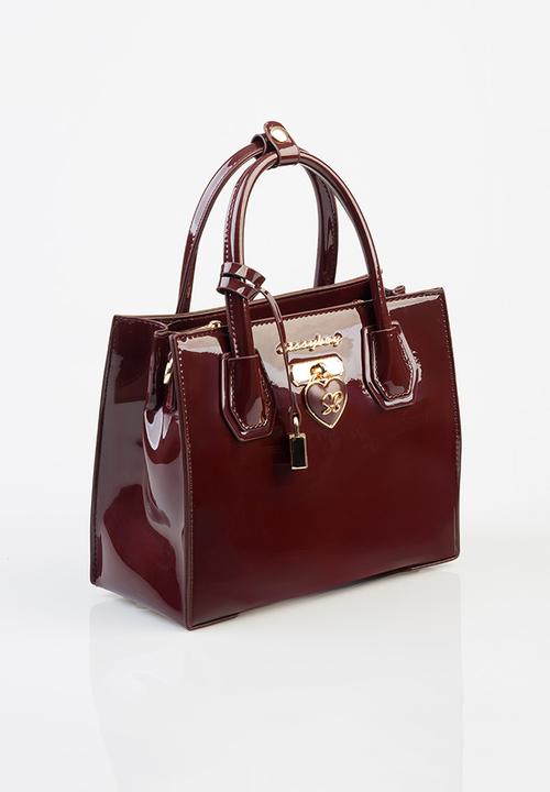 SISSY BOY - Miriam Medi Tote Patent - Burgundy