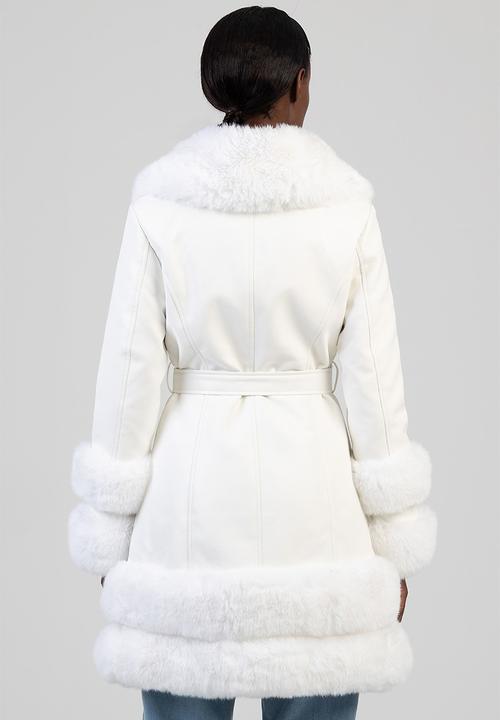 SISSY BOY - You Do You Faux Fur-Trimmed Coat - Cream/Off White