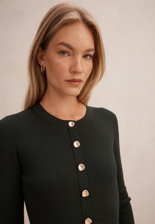 Forever New - Daphne long sleeve midi dress in deep green