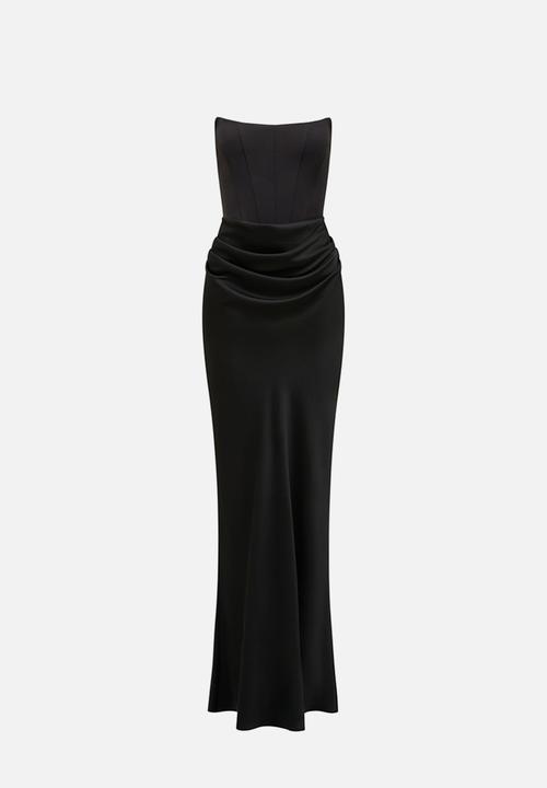 Forever New - Isra Drape Strapless Maxi Dress in Black