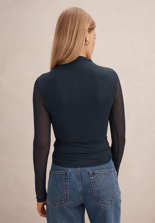 Forever New - Charlotte High Neck Long Sleeve Top in Night Sky