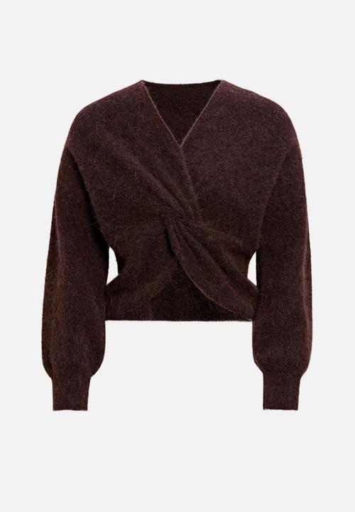Forever New - Arianne Twist Front Sweater in Chocolate