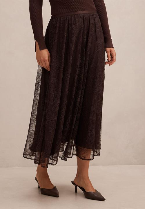 Forever New - Heather Lace Midi Skirt In Chocolate