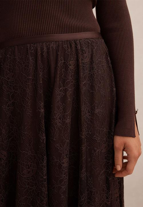 Forever New - Heather Lace Midi Skirt In Chocolate