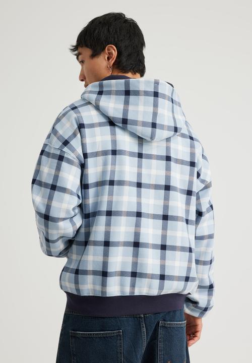 Factorie - Half Half Zip Thru Hoodie - Hh City Sky Check