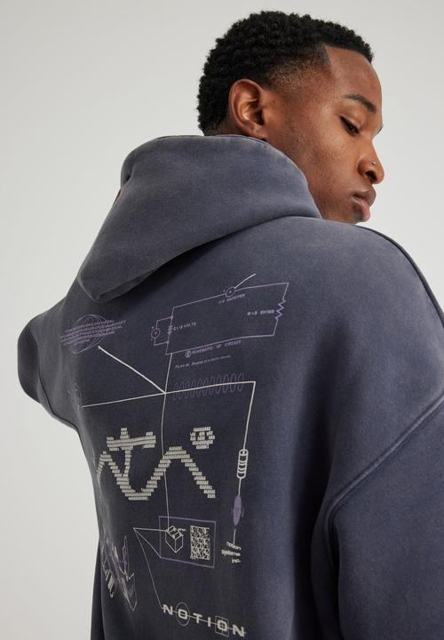 Factorie - Notion Hoodie - Ntn Washed Navy Blazer/Schematics