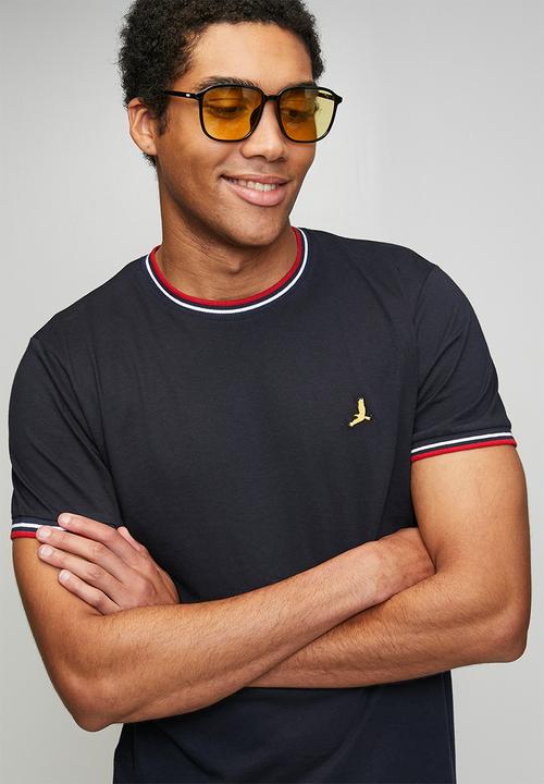 Brave Soul - Crew Neck Tee  - Rich Navy/Red/Optic White