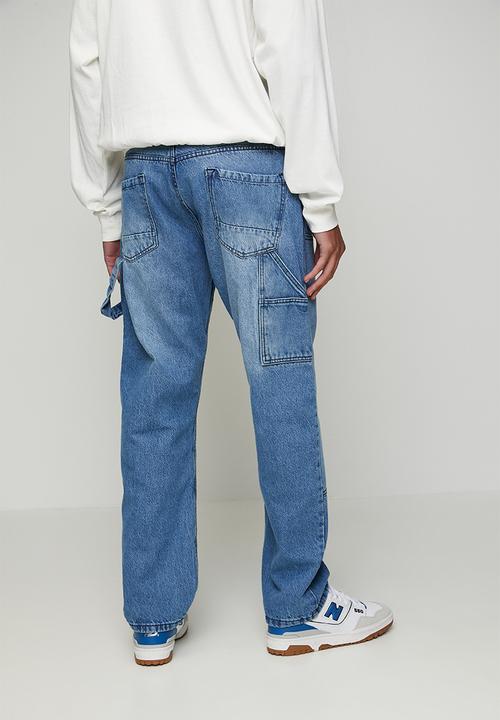 Carpenter Loose Fit Denim Jean - Light Blue Long Length