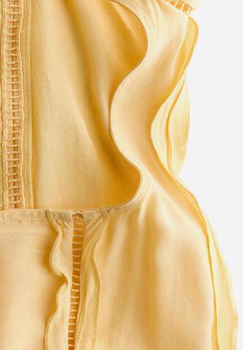 H&M - H&M Studio: Ruffled open-back dress - yellow
