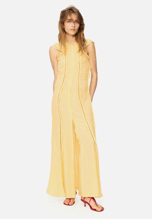 H&M - H&M Studio: Ruffled open-back dress - yellow