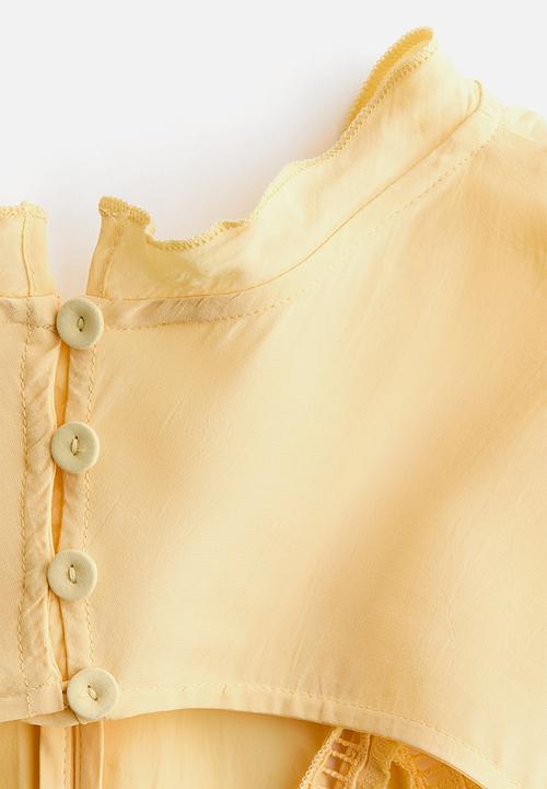 H&M Studio: Ruffled open-back dress - yellow - 1322424001