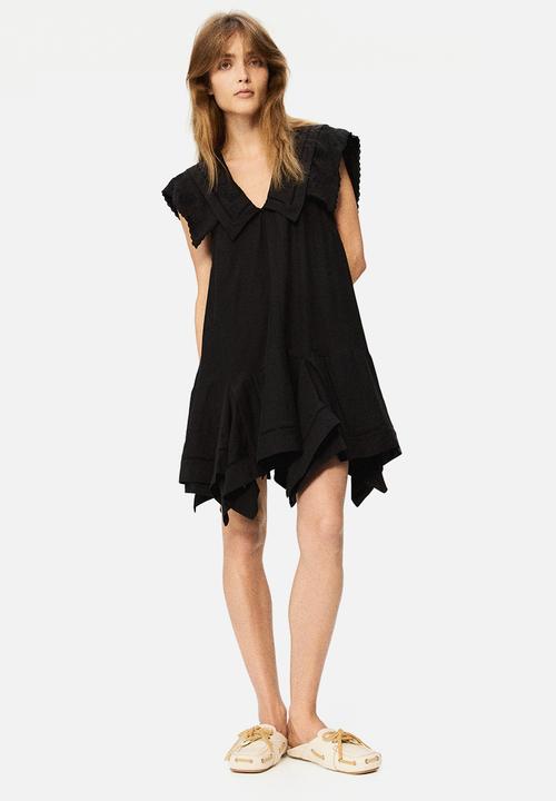 H&M - H&M Studio: Sailor-collared broderie anglaise dress - black