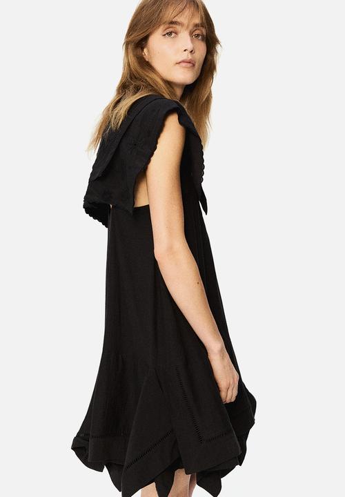 H&M - H&M Studio: Sailor-collared broderie anglaise dress - black