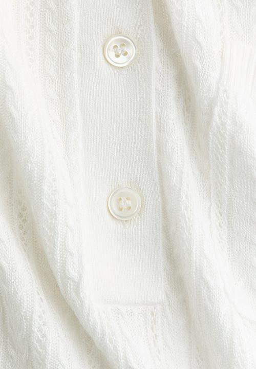 H&M - H&M Studio: Pointelle-knit polo shirt - white