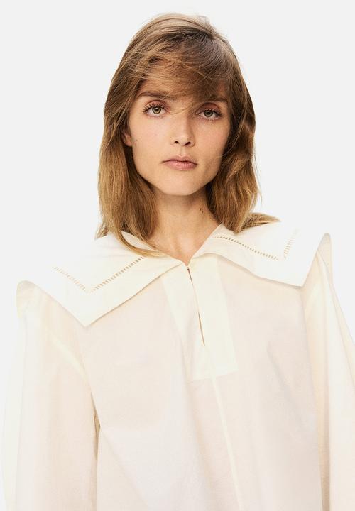 H&M - H&M Studio: Sailor-collared poplin blouse - cream