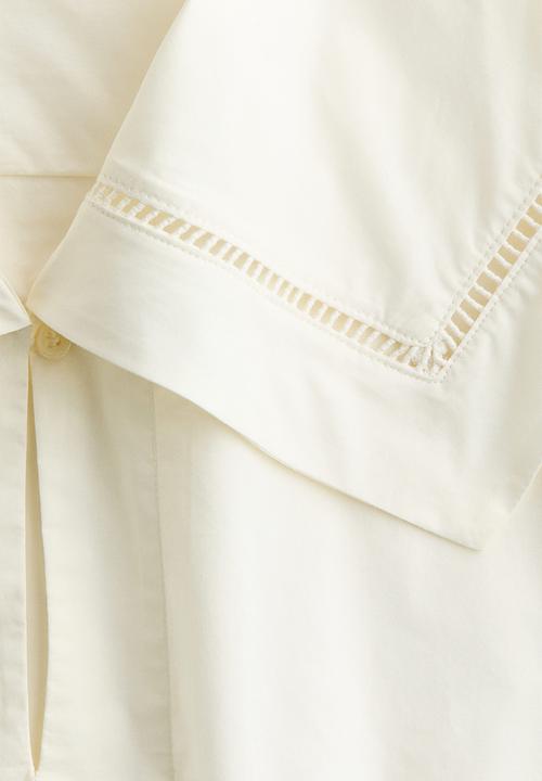 H&M - H&M Studio: Sailor-collared poplin blouse - cream