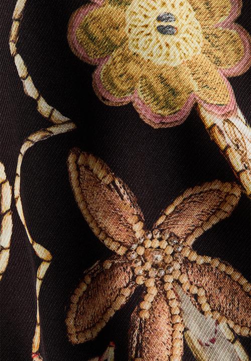 H&M - H&M Studio: Floral-print popover shirt - black/floral