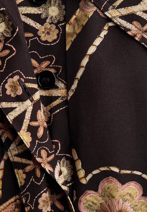 H&M - H&M Studio: Floral-print popover shirt - black/floral