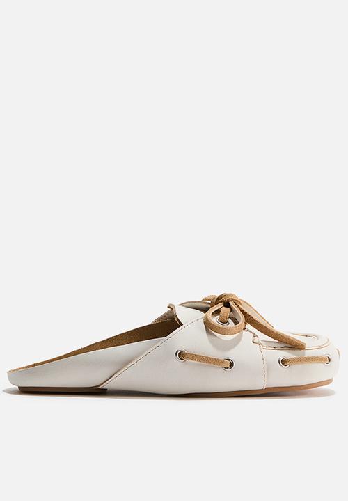 H&M - H&M Studio: Leather loafer mules - cream