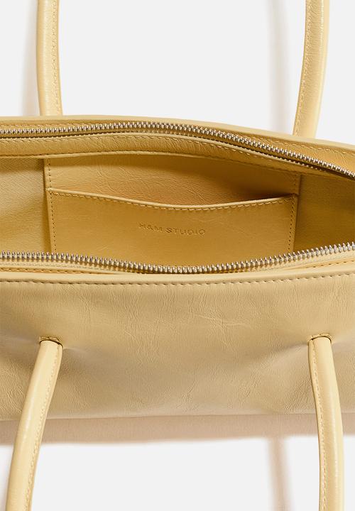H&M - H&M Studio: Small leather shoulder bag - light yellow