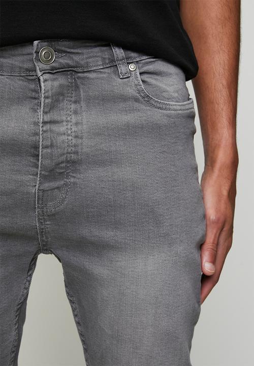 Brave Soul - Denim Skinny Fit Jean - Grey Long Length
