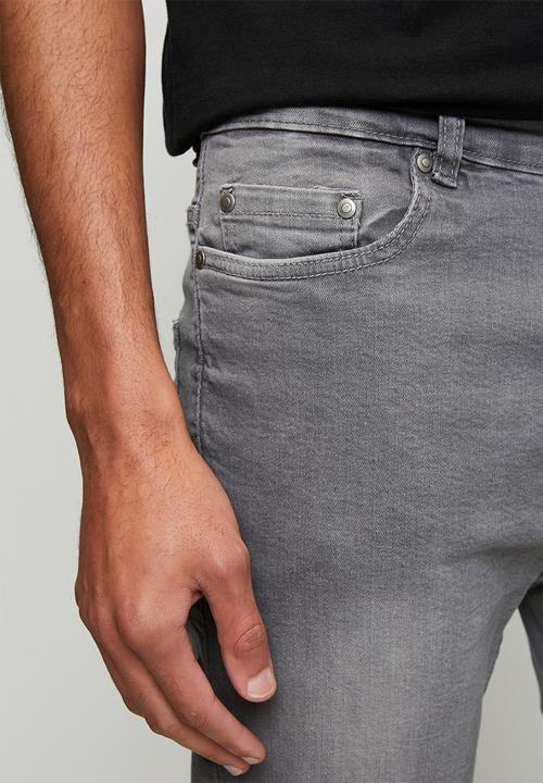 Brave Soul - Denim Skinny Fit Jean - Grey Long Length