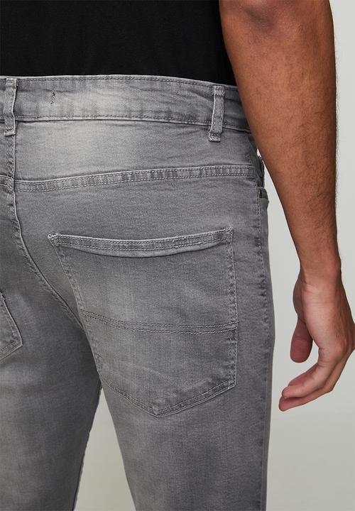 Brave Soul - Denim Skinny Fit Jean - Grey Long Length