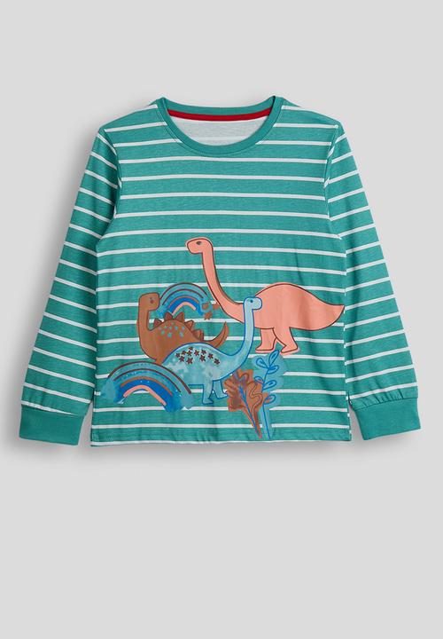 Pop Candy - Pj set - blue stripes/dino multi