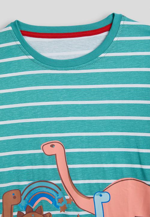Pop Candy - Pj set - blue stripes/dino multi