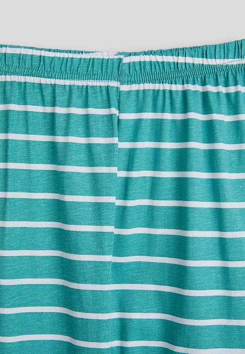 Pop Candy - Pj set - blue stripes/dino multi